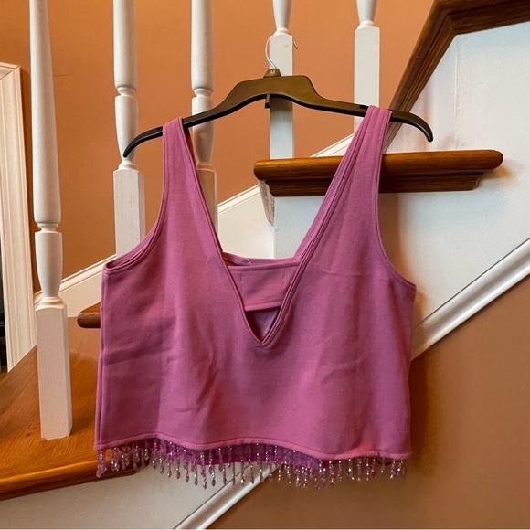 Anthropologie NWT Sz Sm crystal fringe top; sold out @anthro - Picture 4 of 15